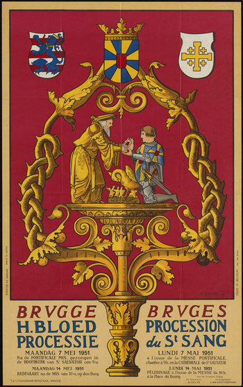 Affiche-voor-Heilig-Bloedprocessie-Brugge-1951