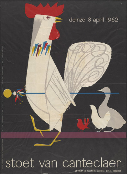Affiche-voor-Stoet-van-Canteclaer-Deinze-1962