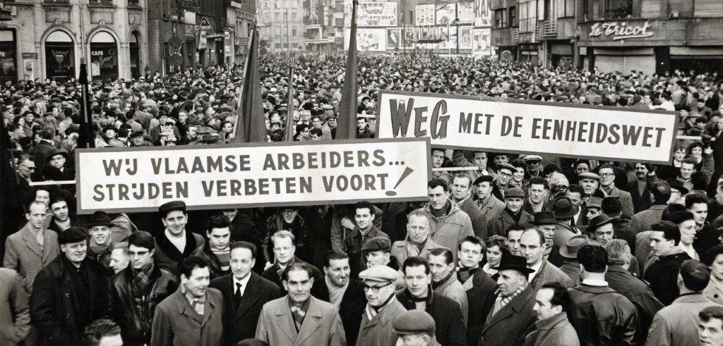 Staking-tegen-eenheidswet-1961-Antwerpen-Amsab-ISG