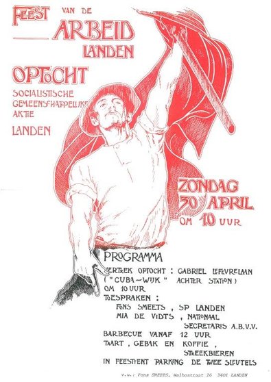 Affiche-voor-Socialistische-Gemeenschappelijke-Aktie-voor-de-dag-van-de-Arbeid-landen-1989-Amsab-ISG