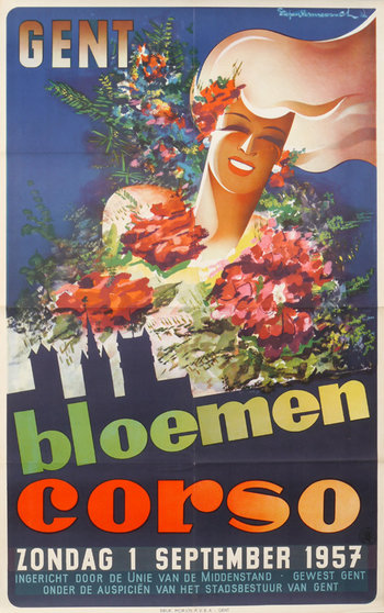 Affiche-voor-bloemencorso-Gent-1957