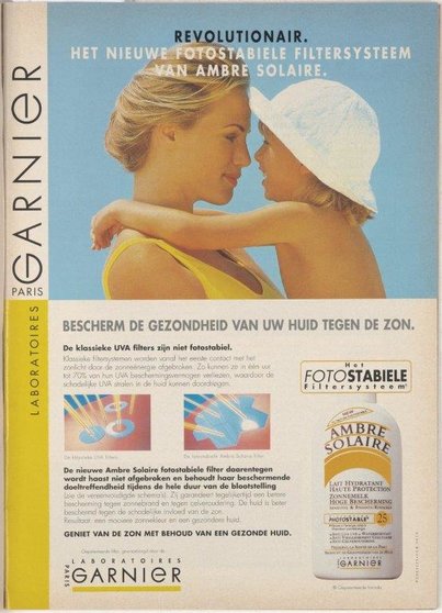 Reclame-voor-zonnecreme-Amber-Solaire-Laboratoires-Garnier-1995
