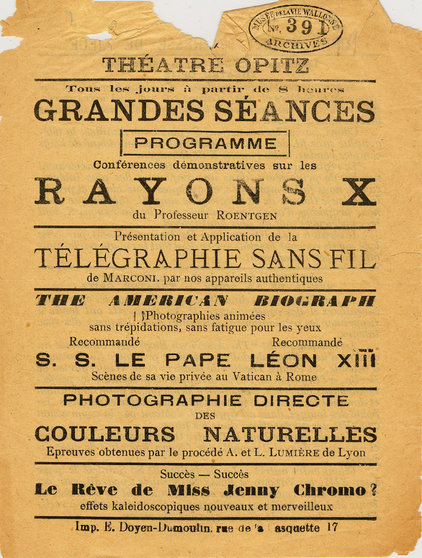 Strooibiljet_van_Theater_Opitz_voor_X_ray_show_Collectie_Musee_de_la_Vie_wallonne
