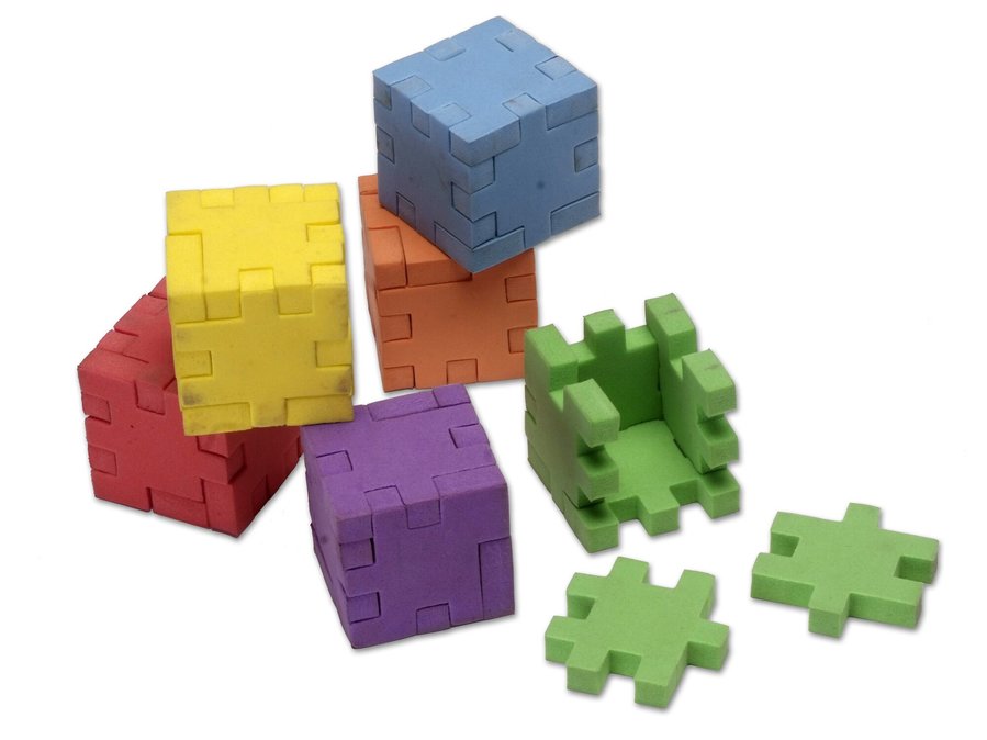 toetje Peuter Plateau 3D-puzzel met 6 gekleurde kubussen | Huis van Alijn